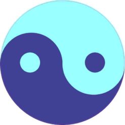 Light Blue and Dark Blue Yin Yang Sticker