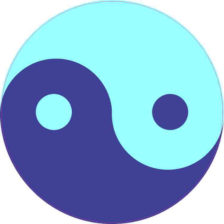 Light Blue and Dark Blue Yin Yang Sticker