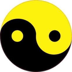 Yellow and Black Yin Yang Sticker