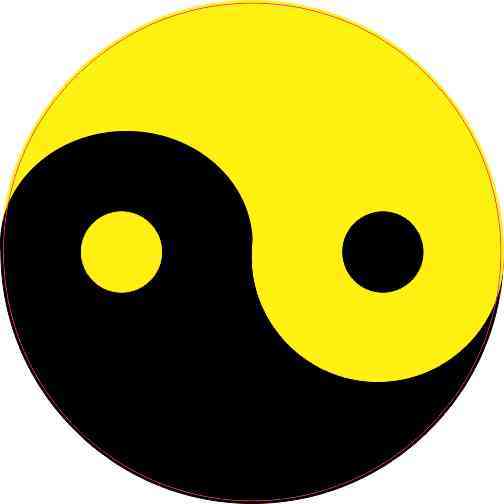 Yellow and Black Yin Yang Sticker