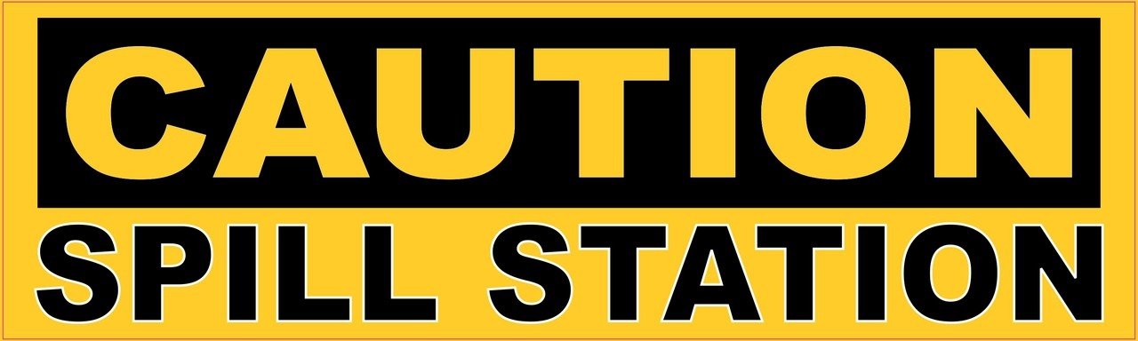 Caution Spill Station Magnet