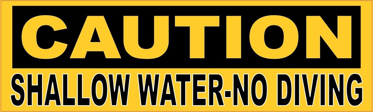 Caution Shallow Water No Diving Magnet