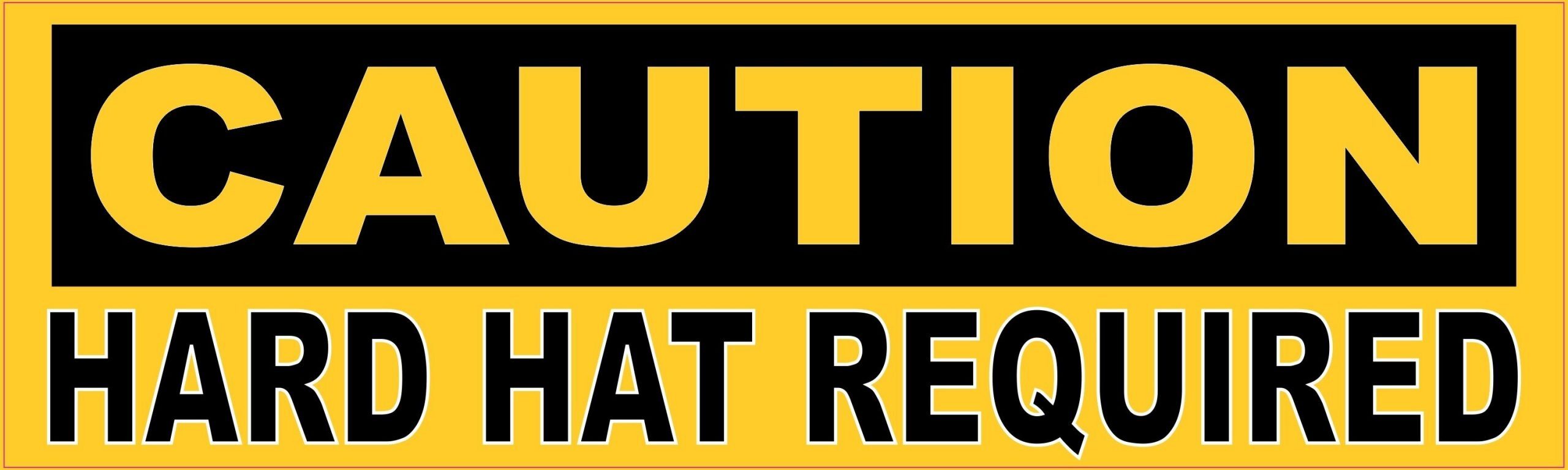Caution Hard Hat Required Magnet
