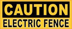 Caution Electric Fence Sticker
