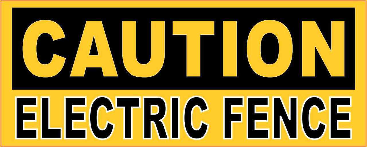 Caution Electric Fence Sticker