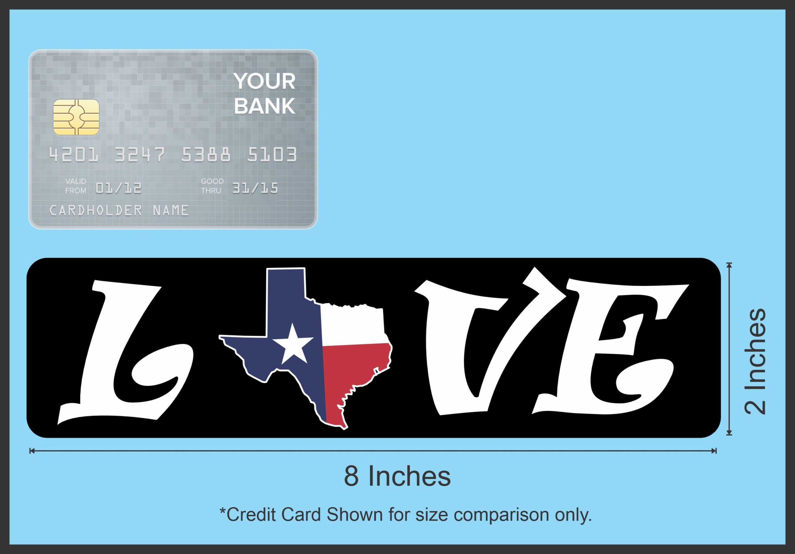 8in x 2in Love Texas Magnet Vinyl Texan Strong State Flag Bumper Magnets