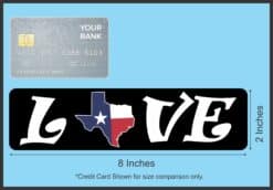 8inx2in Love Texas Bumper Sticker Vinyl Car Window Texan State Flag Decal