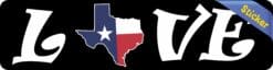 8inx2in Love Texas Bumper Sticker Vinyl Car Window Texan State Flag Decal