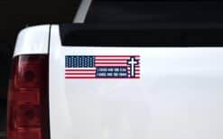 10in x 3in I Stand for the Flag I Kneel for the Cross Sticker