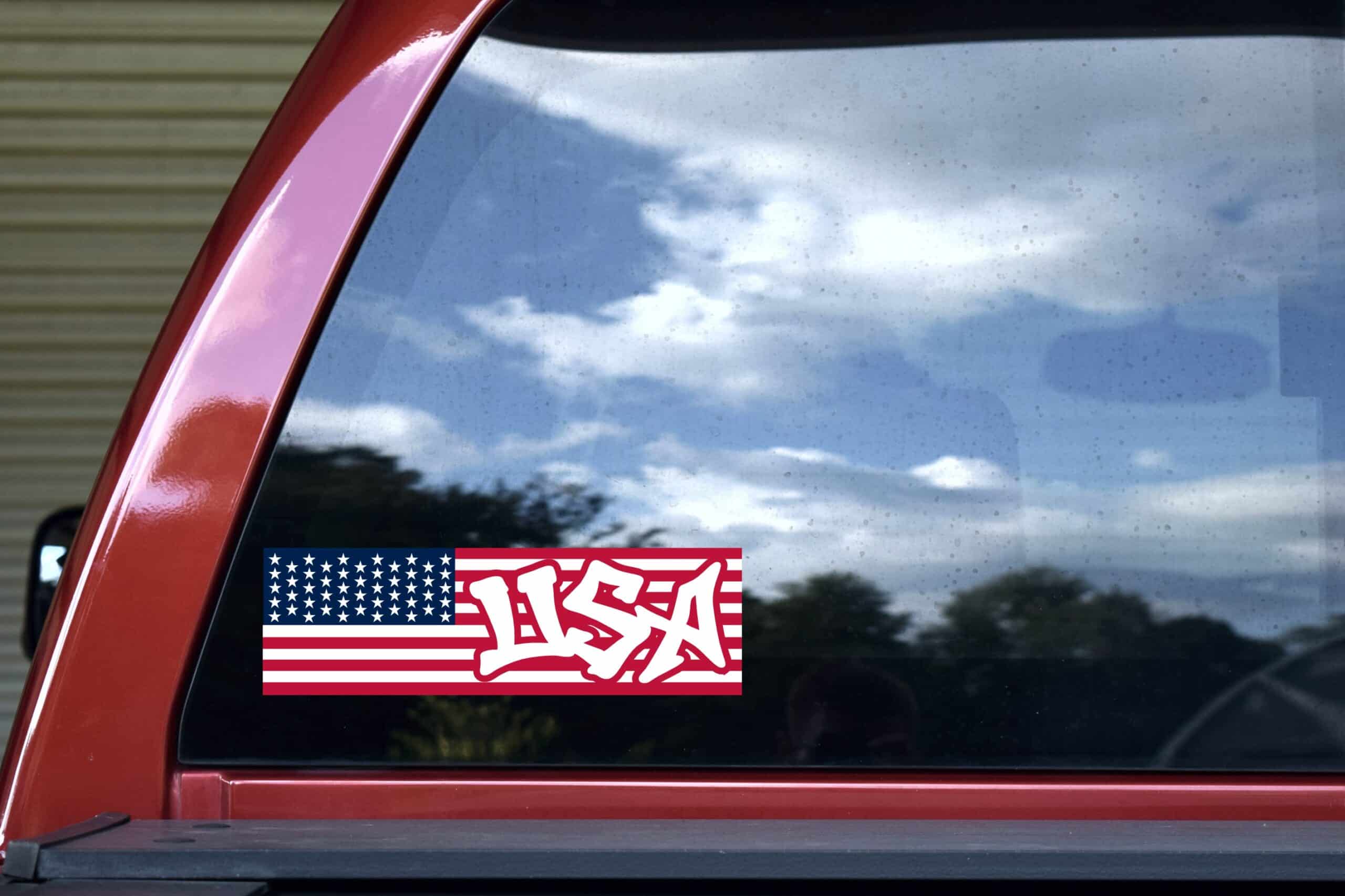 10in x 3in Graffiti USA American Flag Sticker