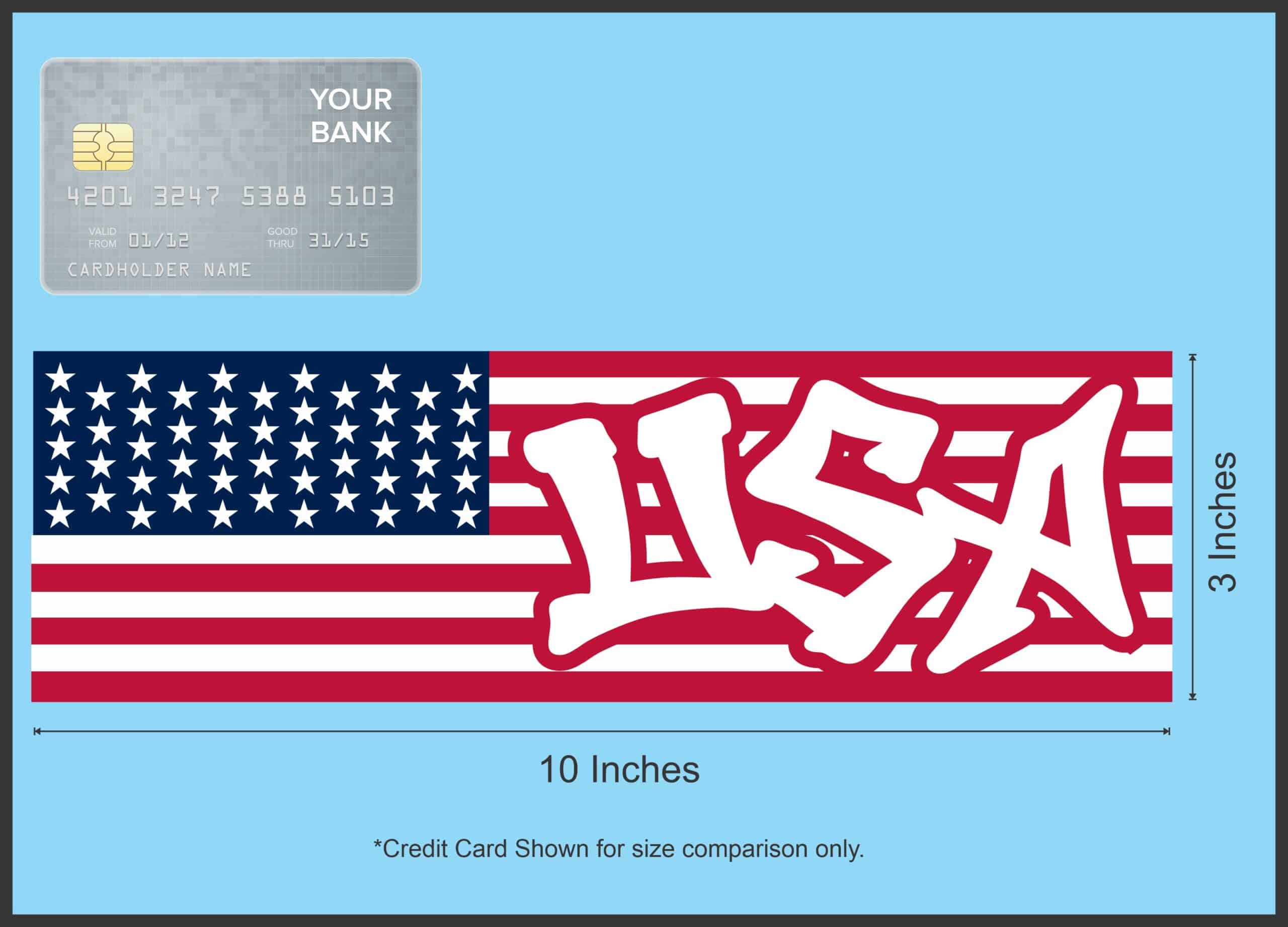 10in x 3in Graffiti USA American Flag Sticker