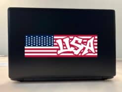 10in x 3in Graffiti USA American Flag Sticker