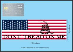 10in x 3in American Flag Dont Tread on Me Magnet