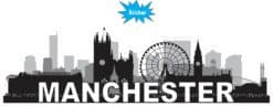 10inx3in Manchester Skyline Sticker Vinyl Car Truck Window Bumper Stickers
