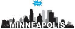 10in x 3in Minneapolis Skyline Sticker Vinyl Car Window Bumper Stickers
