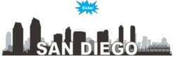 10in x 2.5in San Diego Skyline Sticker Vinyl Car Window Bumper Stickers