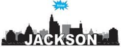 10in x 3in Jackson Skyline Sticker Vinyl Car Window Travel Bumper Stickers