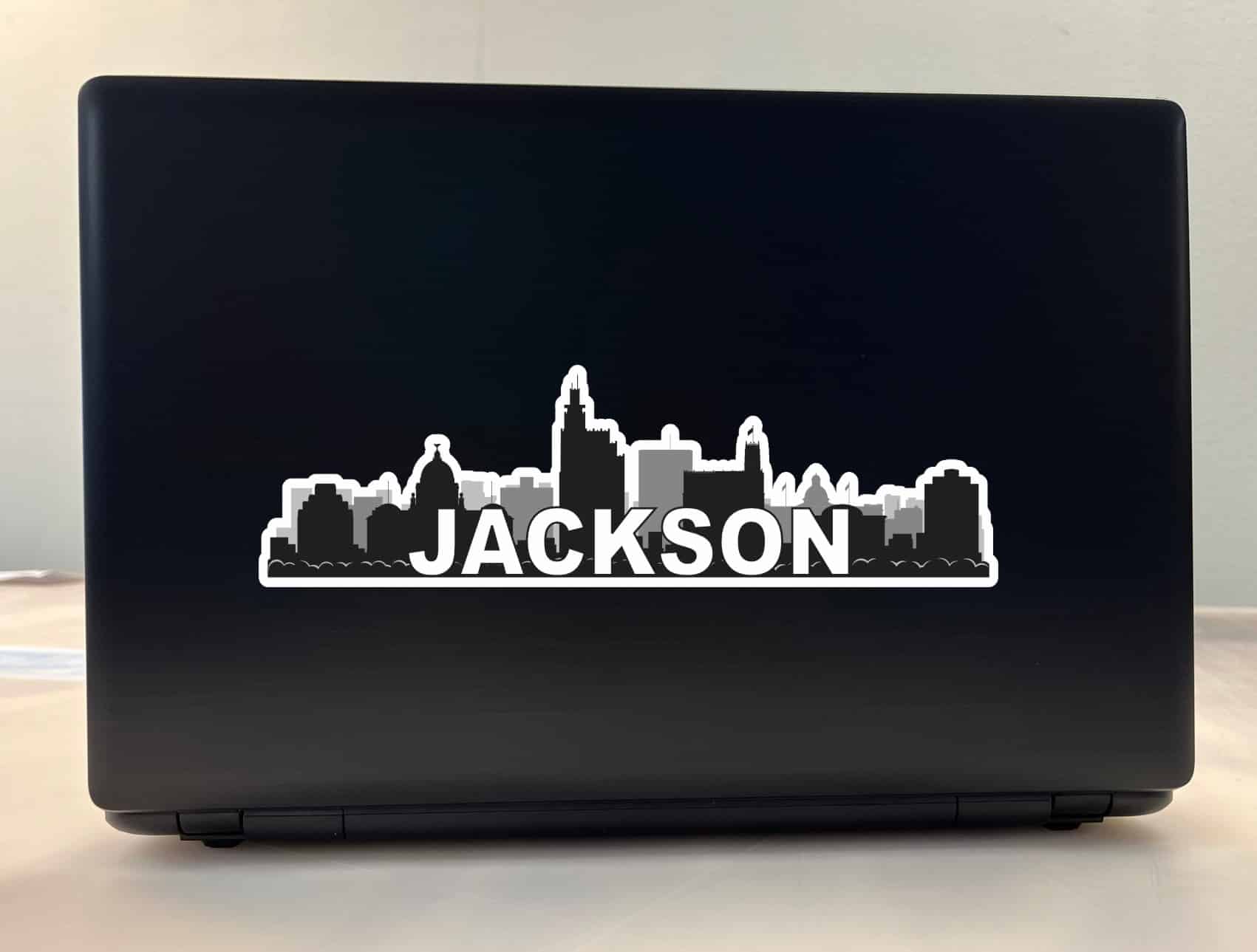 10in x 3in Jackson Skyline Sticker Vinyl Car Window Travel Bumper Stickers