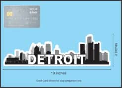 10in x 3in Detroit Skyline Sticker Vinyl Car Window Travel Bumpe