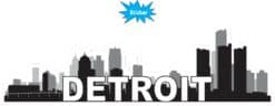 10in x 3in Detroit Skyline Sticker Vinyl Car Window Travel Bumpe