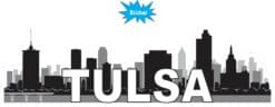 10in x 3in Tulsa Skyline Sticker Vinyl Car Window Travel Bumper Stickers