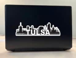 10in x 3in Tulsa Skyline Sticker Vinyl Car Window Travel Bumper Stickers