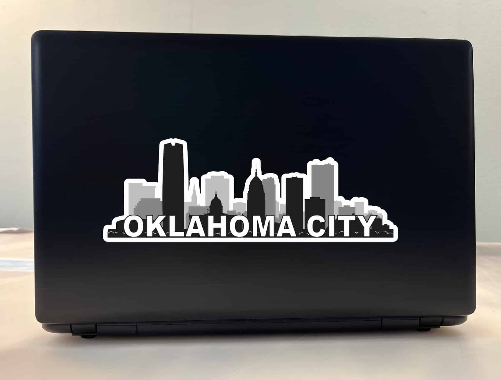 10inx3.5in Oklahoma City Skyline Sticker Vinyl Car Window Bumper Stickers