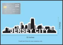 10in x 3in Jersey City Skyline Sticker Vinyl Car Window Bumper Stickers