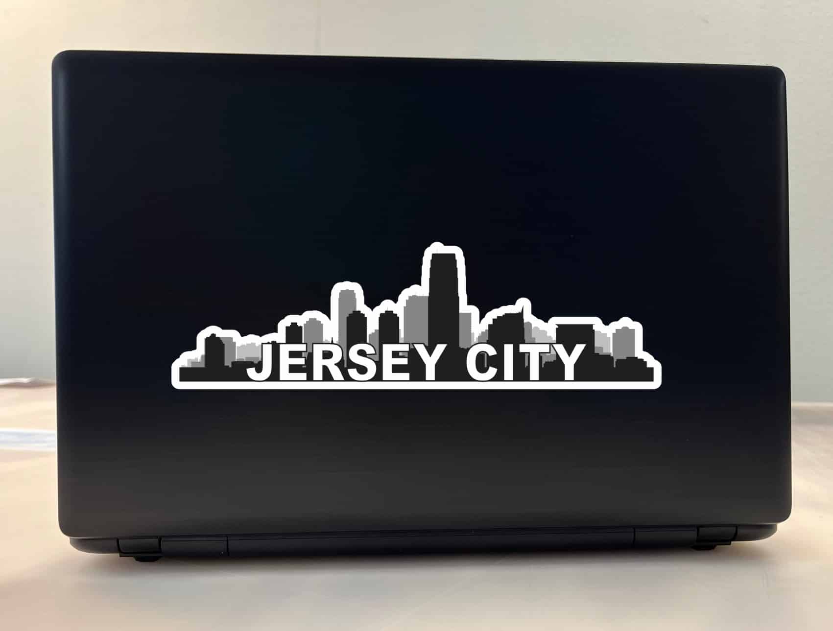10in x 3in Jersey City Skyline Sticker Vinyl Car Window Bumper Stickers
