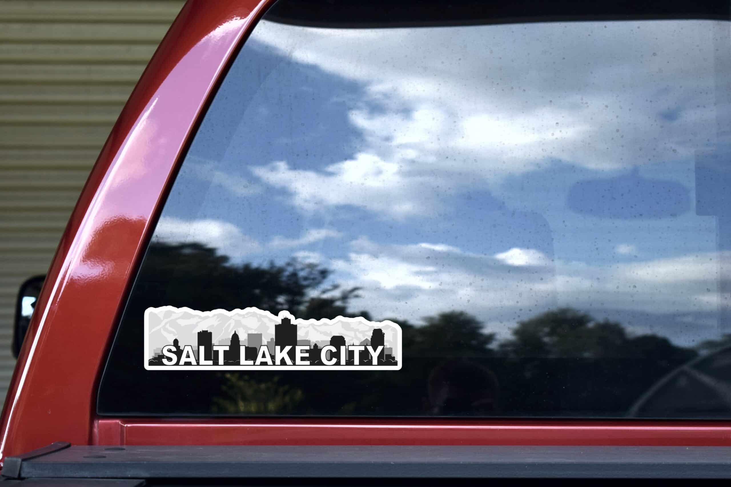 10inx2.5in Salt Lake City Skyline Sticker Vinyl Car Window Bumper Stickers