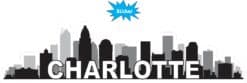 10in x 2.5in Charlotte Skyline Sticker