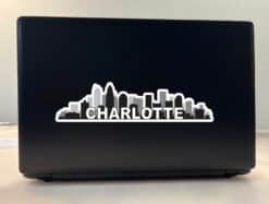 10in x 2.5in Charlotte Skyline Sticker