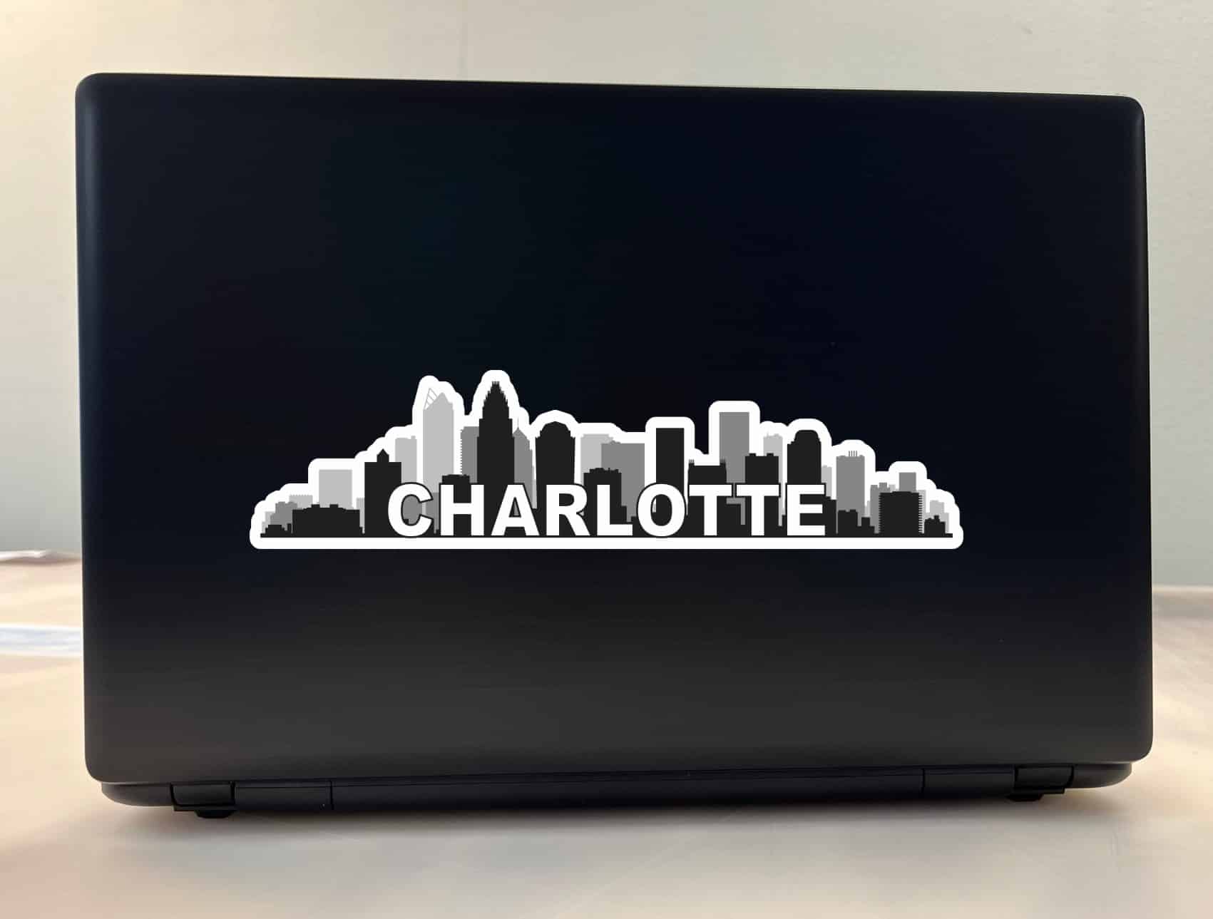 10in x 2.5in Charlotte Skyline Sticker