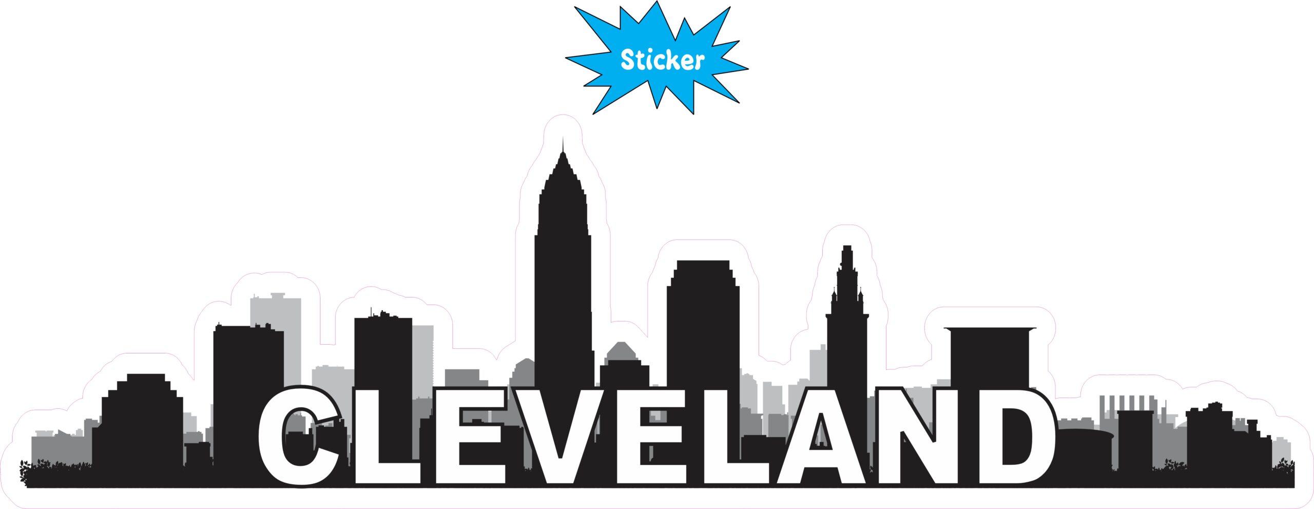 10in x 3in Cleveland Skyline Sticker