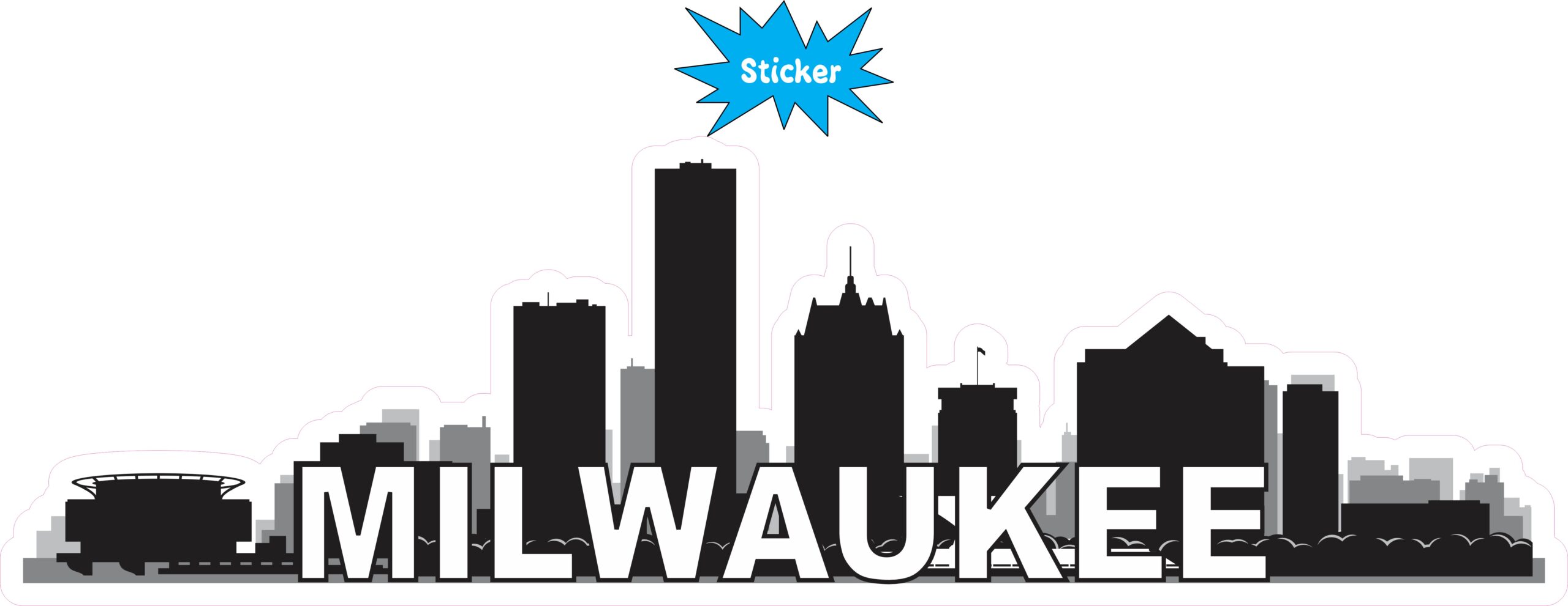 10in x 3in Milwaukee Skyline Sticker