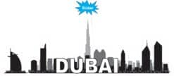 10in x 3.5in Dubai Skyline Sticker