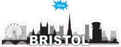 10in x 3in Bristol Skyline Sticker