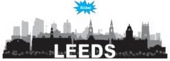10in x 3in Leeds Skyline Sticker
