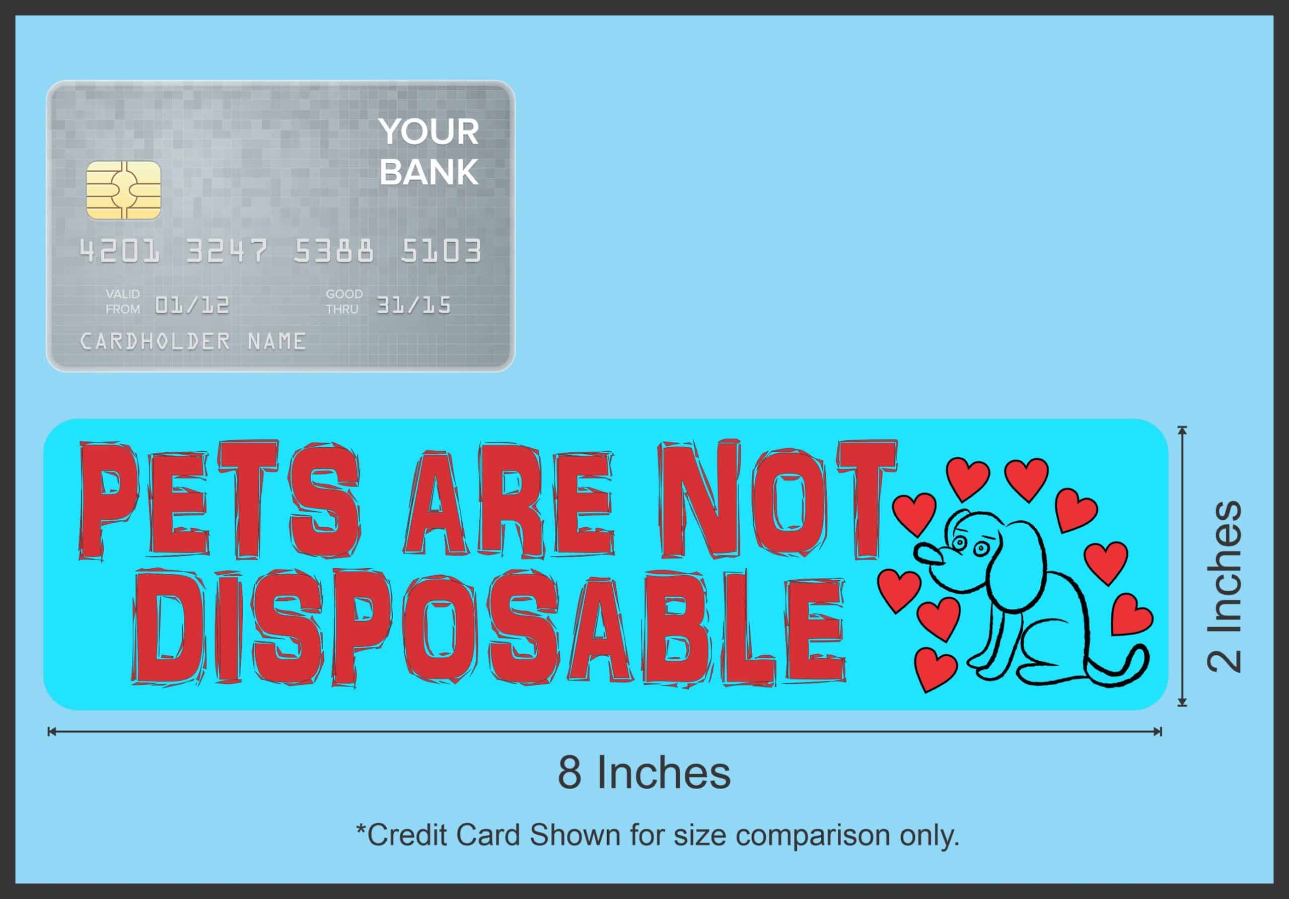 8in x 2in Pets Are Not Disposable Magnet