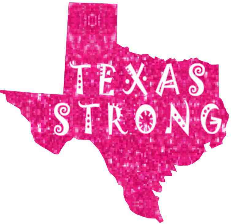 Die Cut Pink Texas Strong Sticker