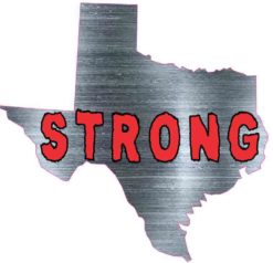 Simulated Metal Die Cut Texas Strong Sticker