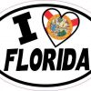 Oval I Love Florida Sticker