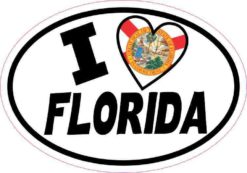 Oval I Love Florida Sticker