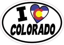 Oval I Love Colorado Sticker