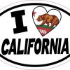 Oval I Love California Sticker