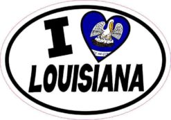 Oval I Love Louisiana Sticker