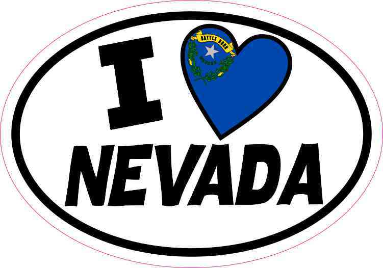 Oval I Love Nevada Sticker