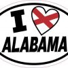 Oval I Love Alabama Sticker