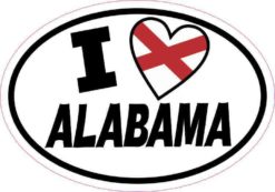 Oval I Love Alabama Sticker