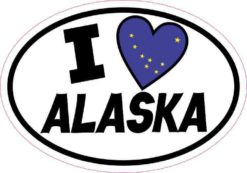 Oval I Love Alaska Sticker